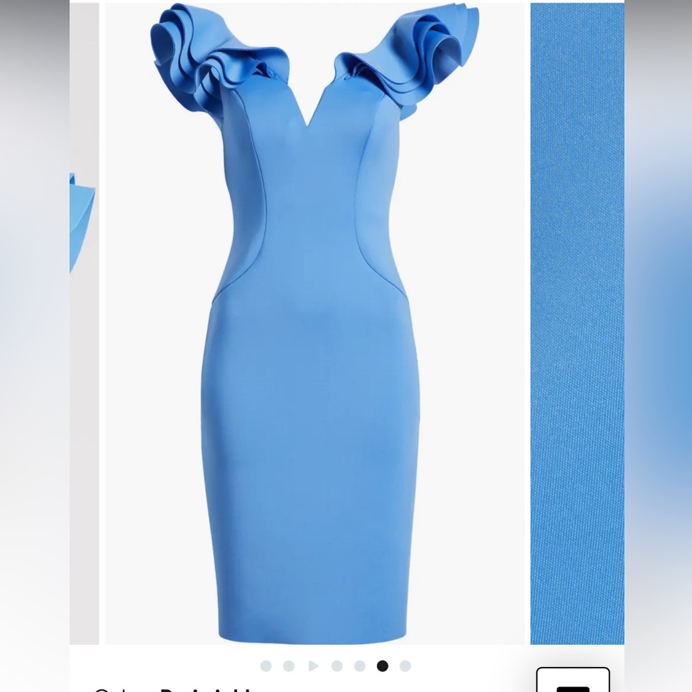 Eliza J Ruffle Shoulder Sleeveless Cocktail Dress